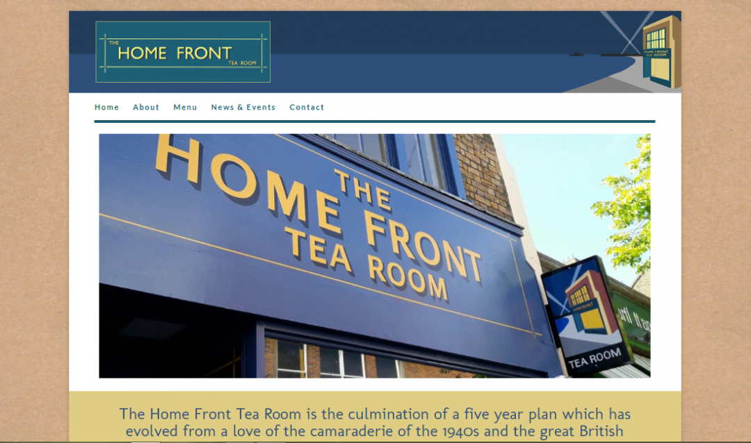 home front tea room website screen shot