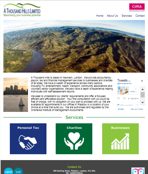 a thousand hills website screen shot